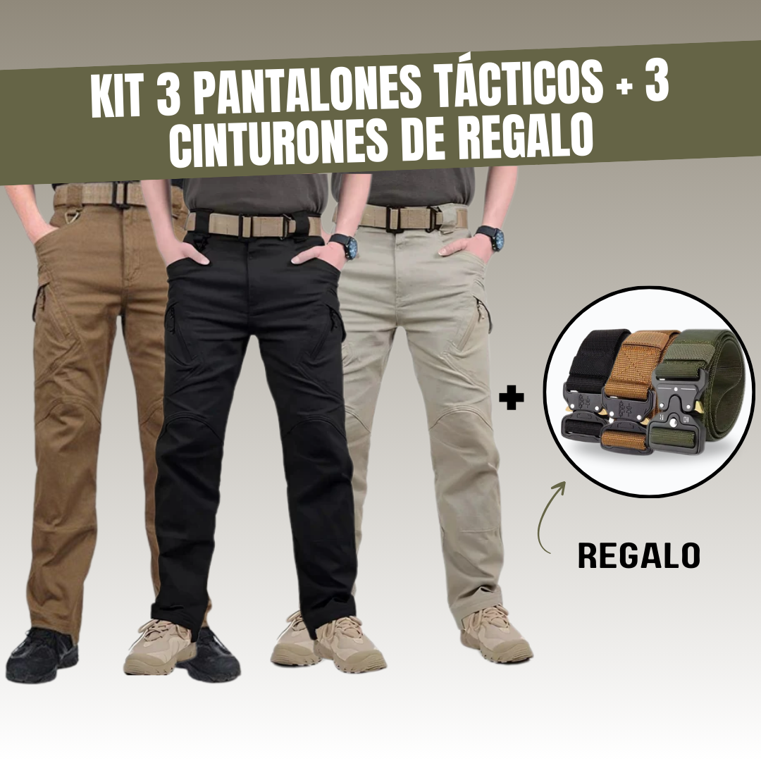 Conjunto de 3 Pantalones Tácticos y 3 Cinturones [Promoción de Año Nuevo]