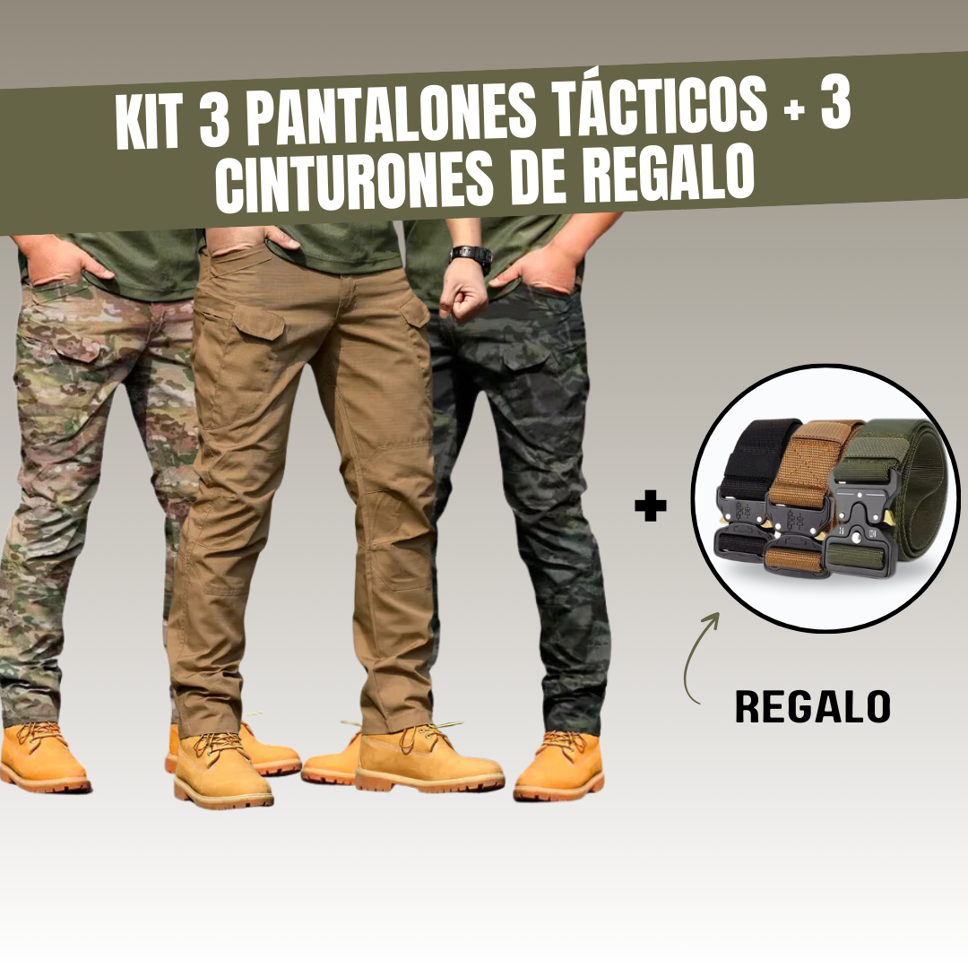 Conjunto de 3 Pantalones Tácticos y 3 Cinturones [Promoción de Año Nuevo]